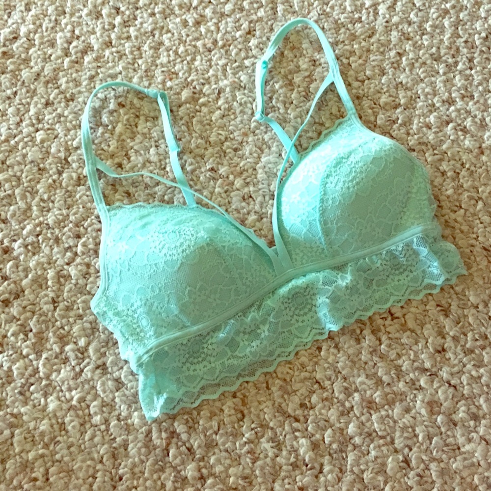 VS PINK mint laced bralette