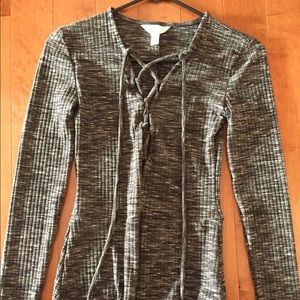 Brand new sun and shadow lace up body suit