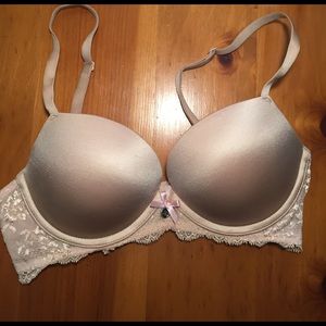 Lace nude push up bra