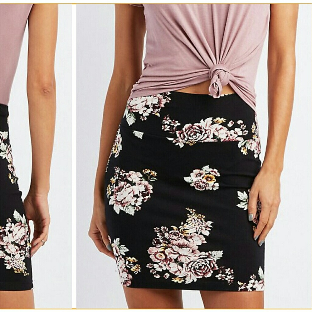 NWT floral bodycon mini skirt