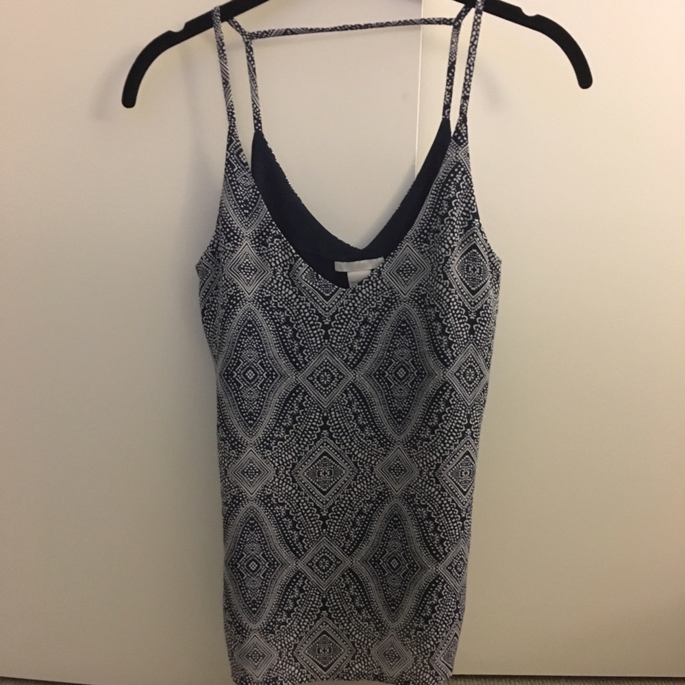 Blue printed tank top