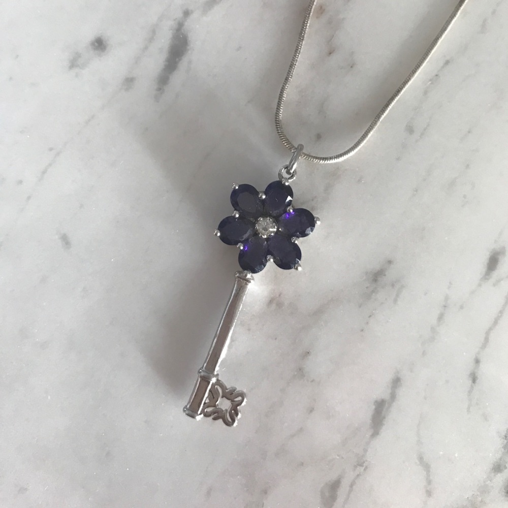 Vera Wang Silver Key Necklace