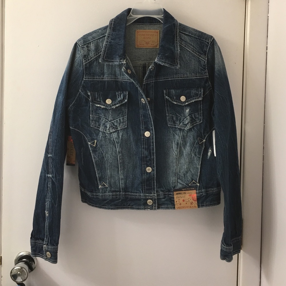 Jean jacket. Size large. Whitewash. NWT