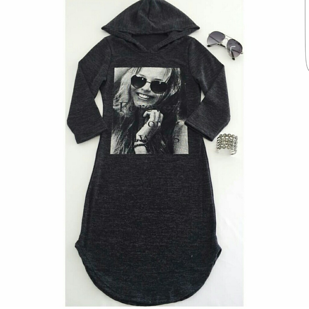 Gray hoodie dress