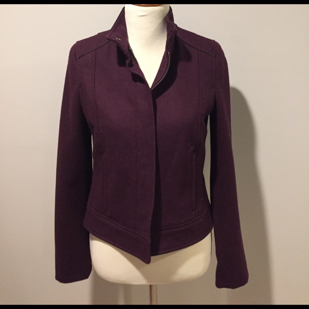 Ladies deep purple waist length jacket