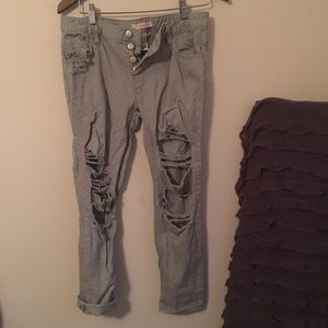 Distressed Gray Jeans