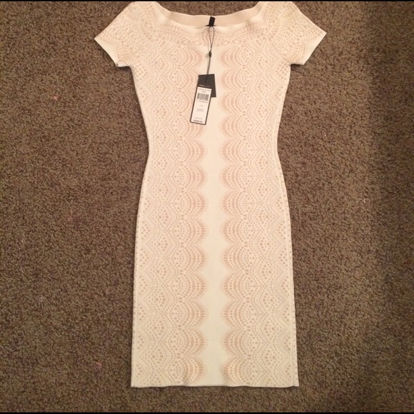 SOLD BCBG Off Shoulder Bandage Dress - Picture 2 of 3