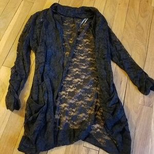 Wet seal black lace cardigan