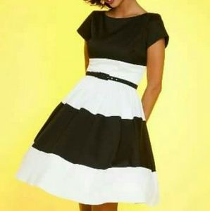 Pinup Girl Amanda Dress in Black & White
