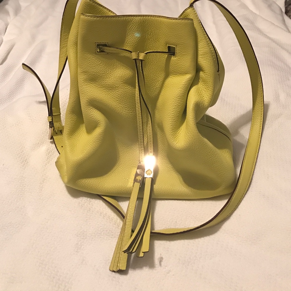 Neon Yellow Kate Spade Bucket Crossbody Purse
