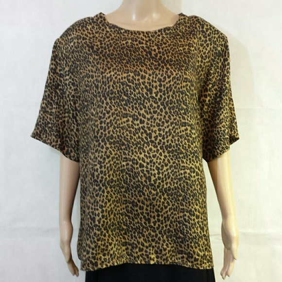 "VINTAGE" Silk Short Sleeve Top by Stunt - Picture 2 of 7