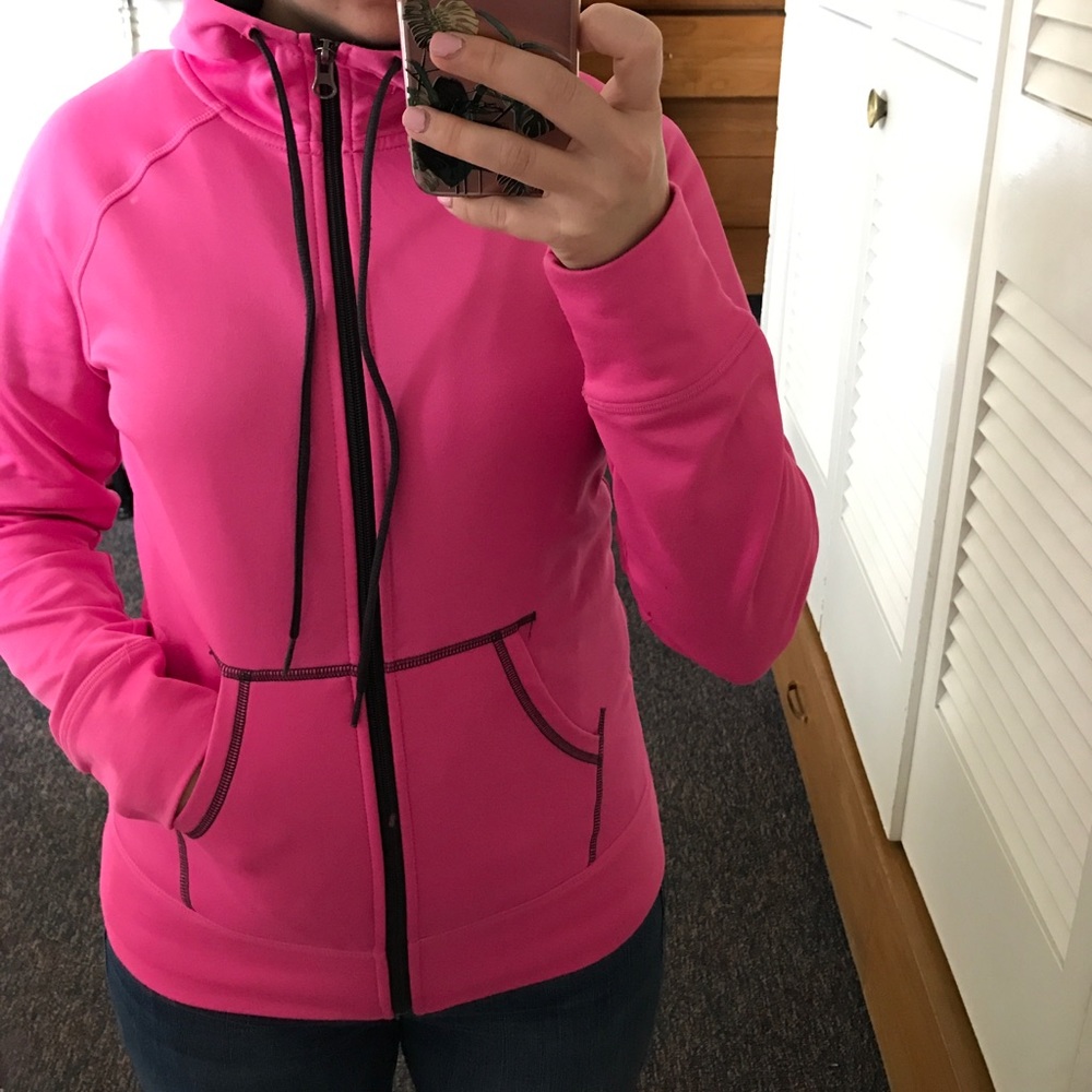 Neon pink champion running jacket