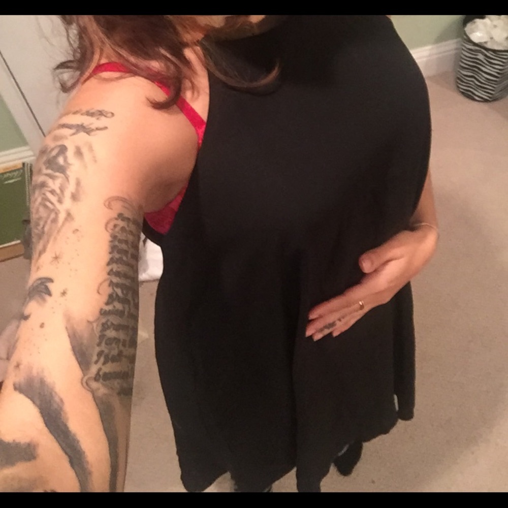 Cute little black dress with gold "collar"