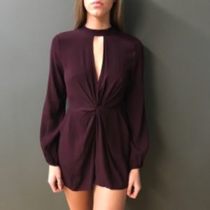 Lush wine colored Romper size L. NWT