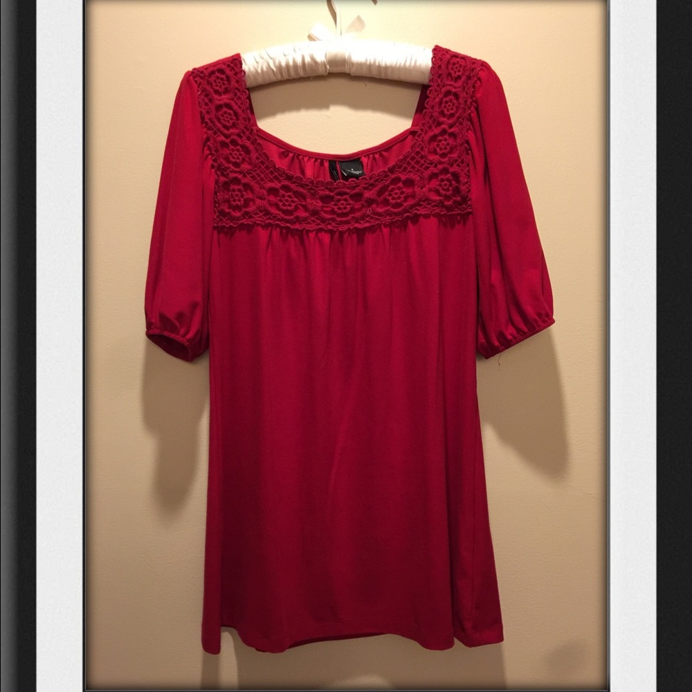 Red tunic top