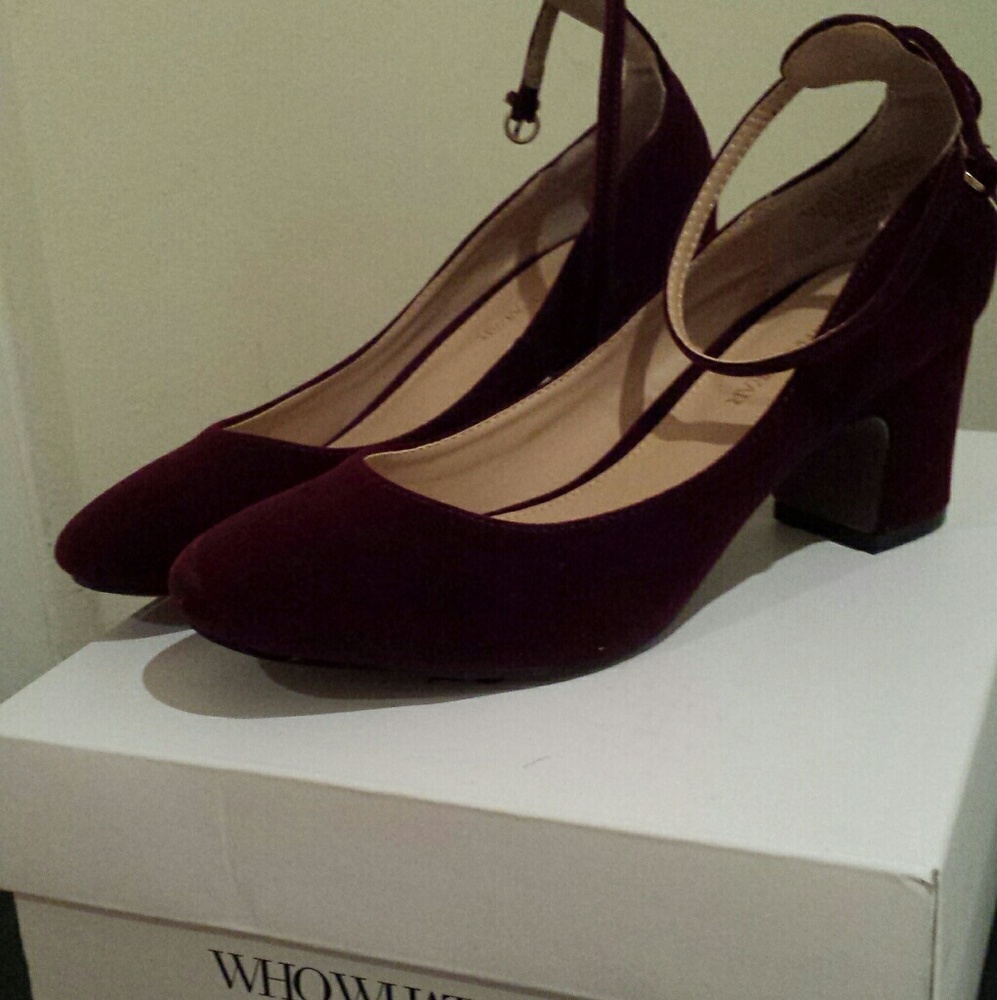 Burgundy WhoWhatWear Heels