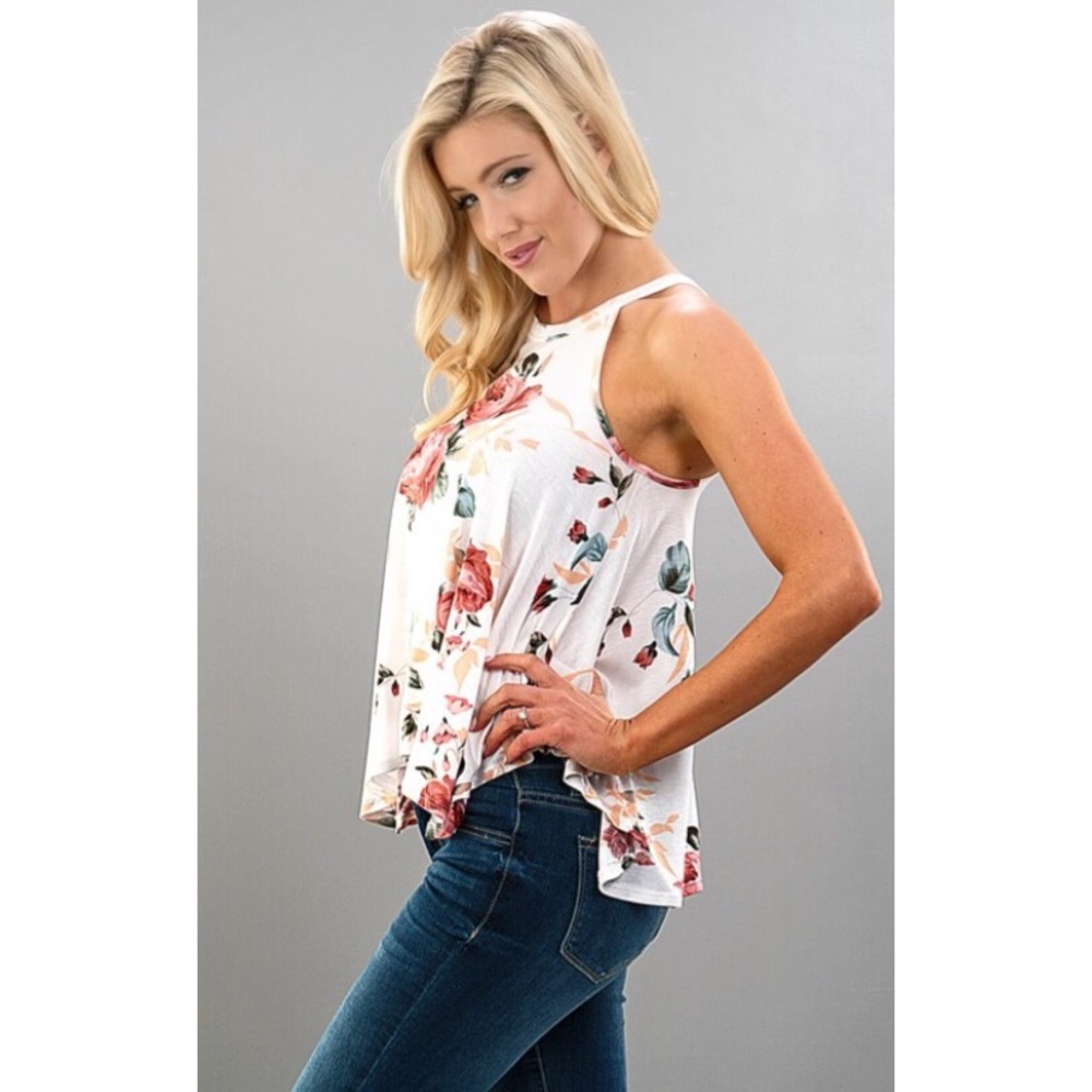 ❗️CLEARANCE❗️Floral LooseFit Racerback Tunic S M L - Picture 3 of 4