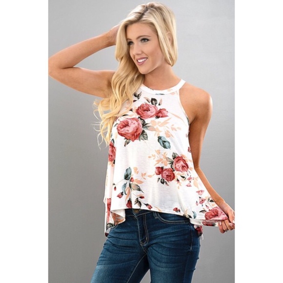 ❗️CLEARANCE❗️Floral LooseFit Racerback Tunic S M L - Picture 2 of 4