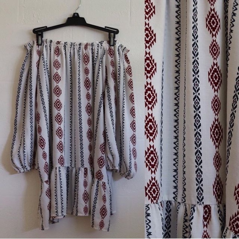 Off the shoulder tribal dress ON HOLD