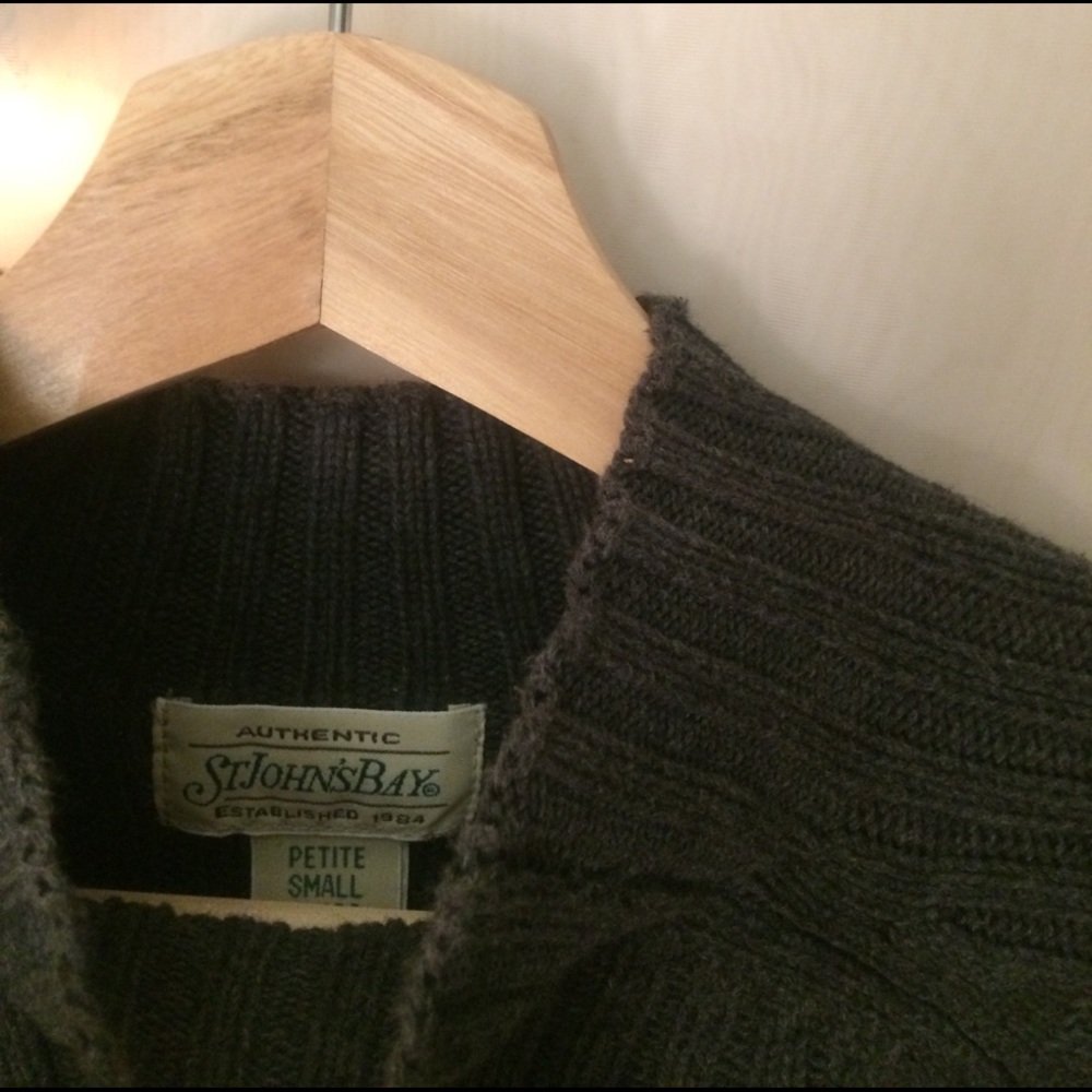 ST. JOHN'S BAY Dark Gray, Mock Turtleneck Sweater