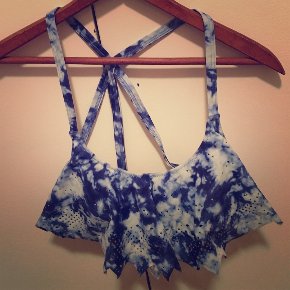 Victoria's Secret Pink blue tie-dye bikini top