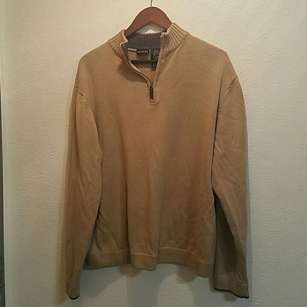 Tan 1/4 zip sweater