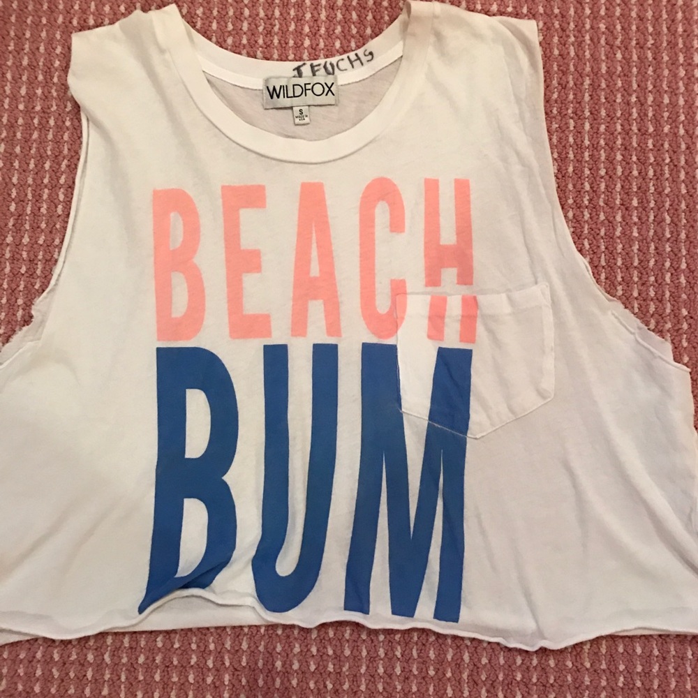 Wildfox White cropped Beach bum tank
