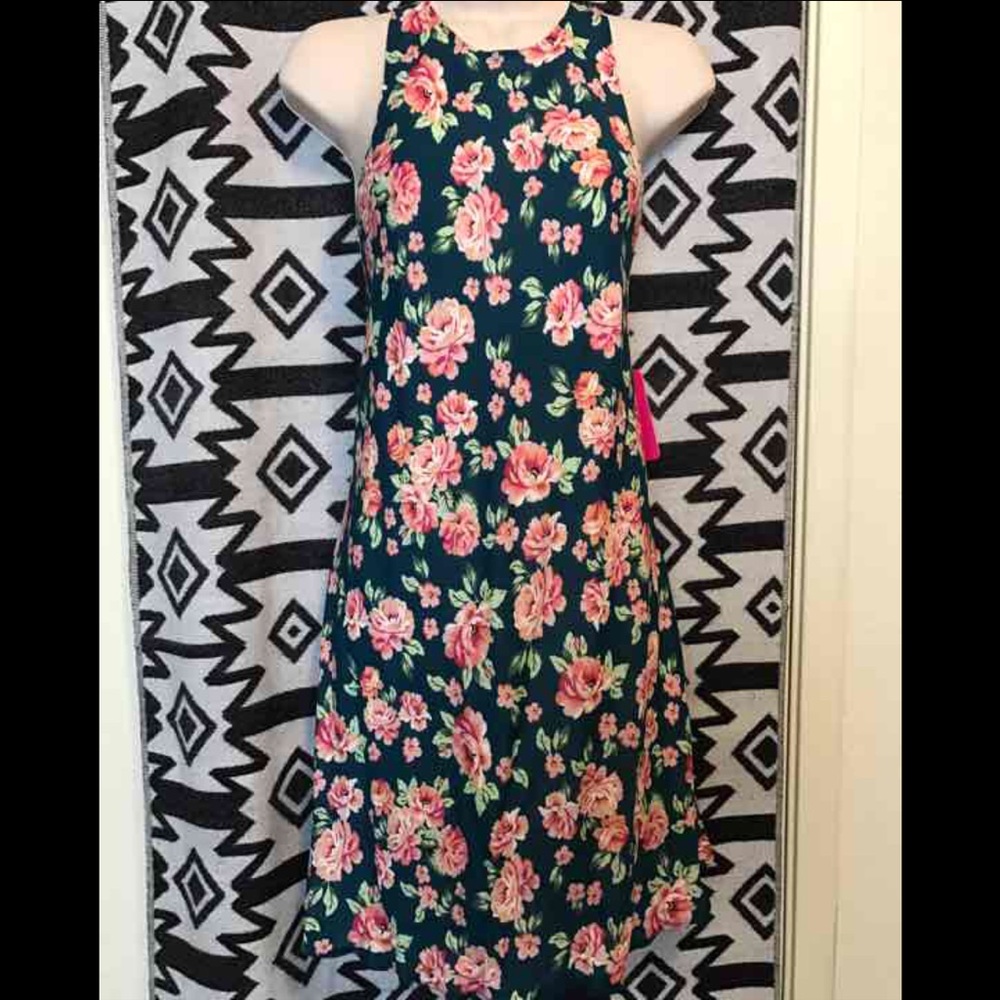 Halter floral teal/pink dress (new item)