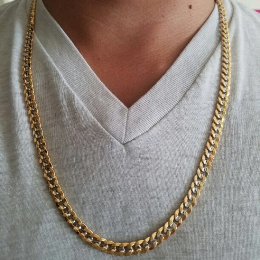 18k gold plated 5mm 22" Cuban chain
