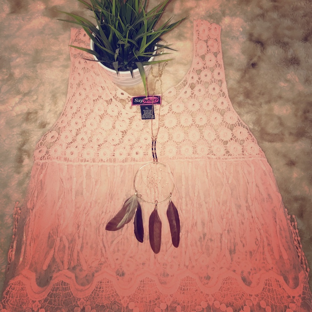 ❌SOLD❌❌Coachella Lace pastel pink cover up