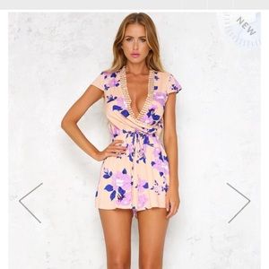 Hello Molly floral romper NWT