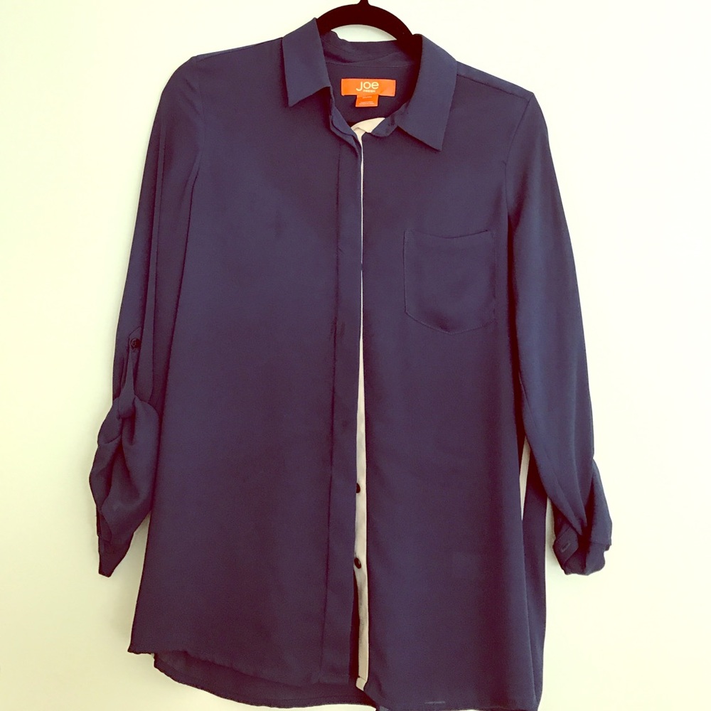 Nordstrom's Joe Fresh Blue + Tan Blouse