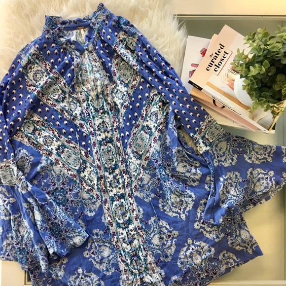 Free People Tops - Free People Magic Mystery Tunic Top in Sky Blue