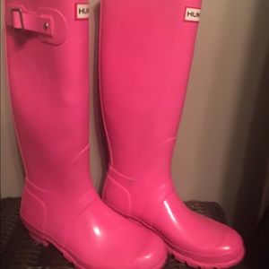 EUC Hunter Hot Bubble Gum Pink Rain Boots 7