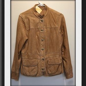 Coldwater Creek leather jacket brown