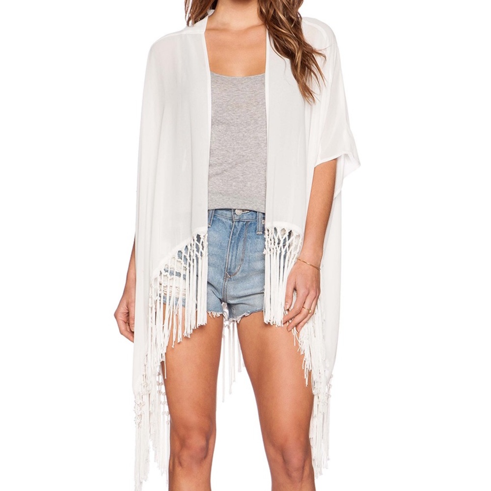 🌟PINK STITCH TESSA KIMONO IN WHITE 🌟
