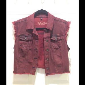 Bullhead Black Maroon Fringe Vest