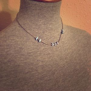 Light blue beaded necklace