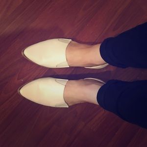 White ASOS pointed Flats (size 8).