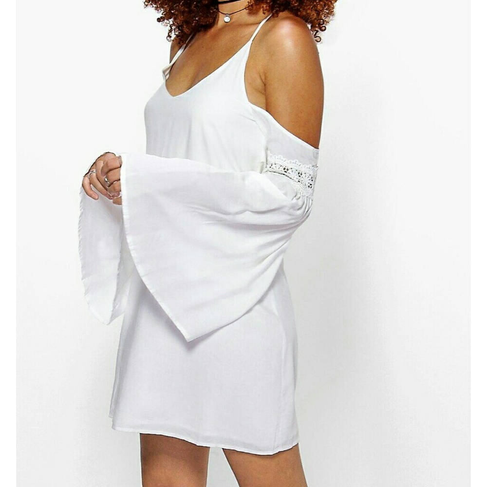 boohoo off sleeve dress