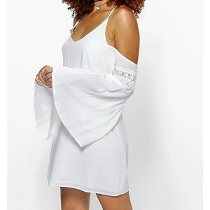 boohoo off sleeve dress