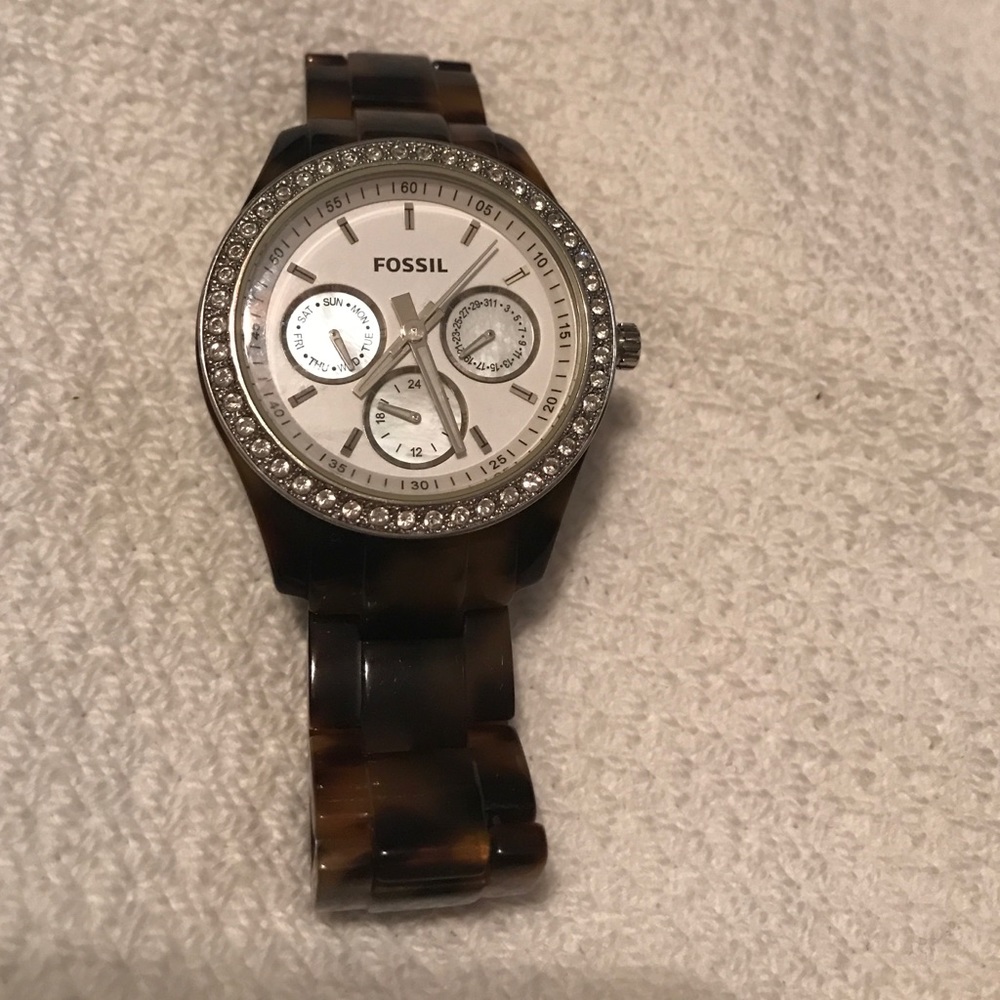 Tortoise Shell Chronograph Fossil Watch