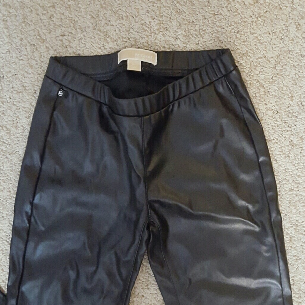 Black Michael kors leather pants