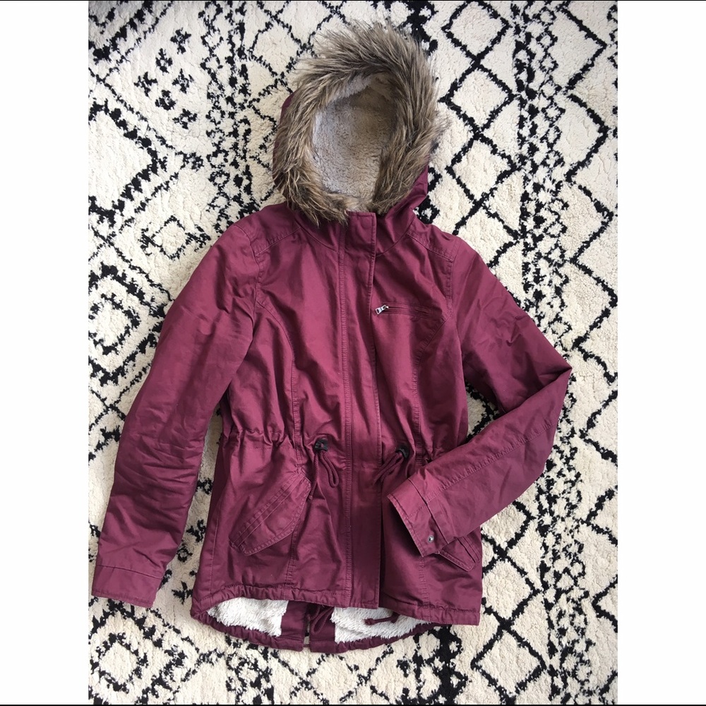 H&M Burgundy Coat