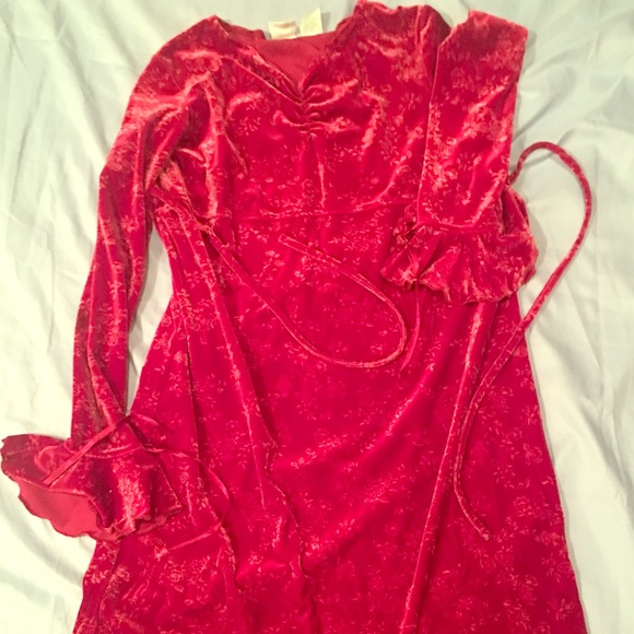 Girls Velvet Frilly Dress so Pretty SZ 10/12 - Picture 1 of 2