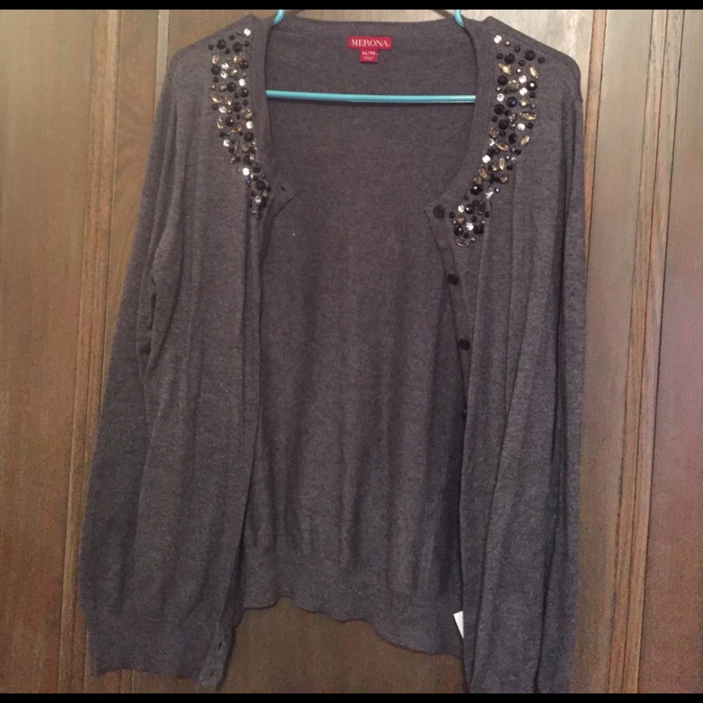 Grey cardigan with sparkles