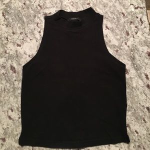 Black high neck crop top