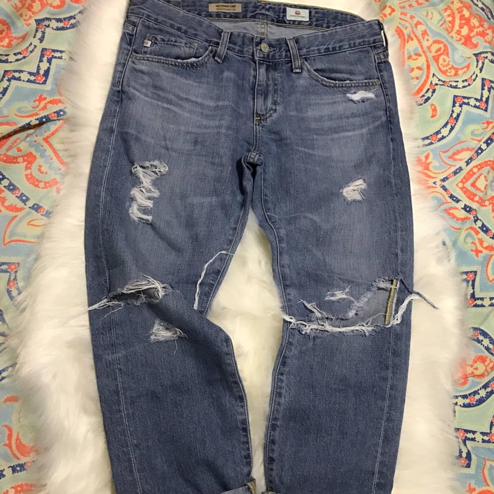 Adriano Goldschmied AG Tomboy Crop Distressed Jean