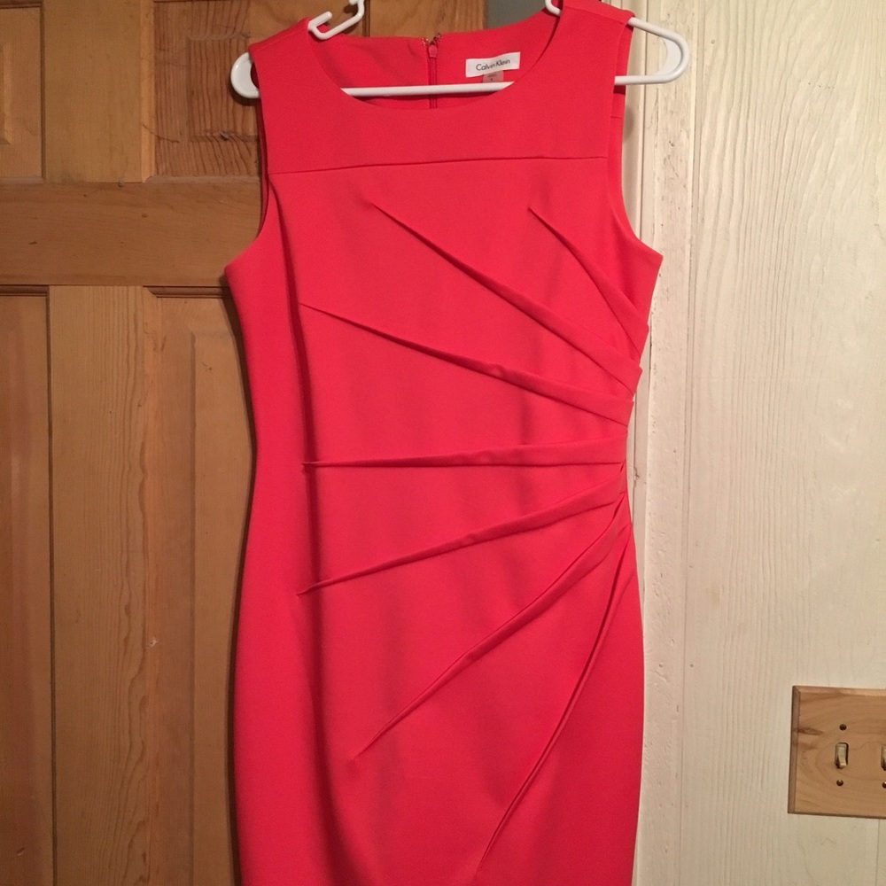 CALVIN KLEIN PINK/PEACH DRESS SIZE 8