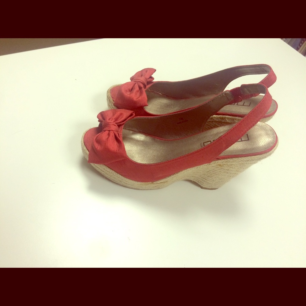 cute red wedge heels